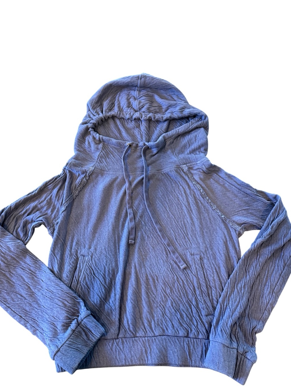 Free People Dusty Blue Lightweight Hooded Pullover